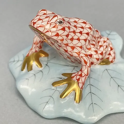 Фигурка Лягушка на листе Herend 1960-70гг Венгрия - View 5