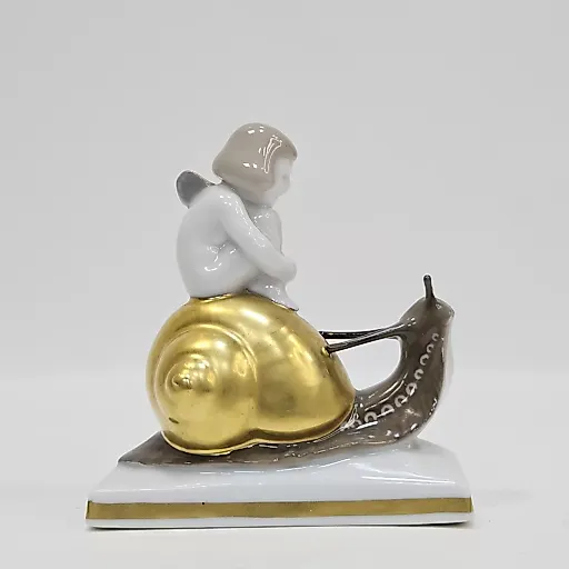 Статуэтка Девочка на улитке 1929г Розенталь "Улиточная почта" - View 5