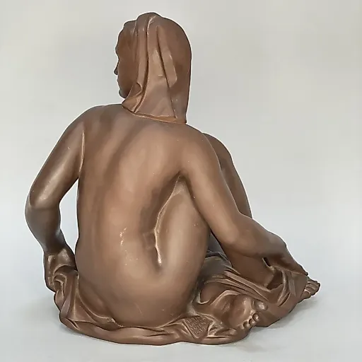 Скульптура Созерцающая Майсен, яшмовый бетгеровский красный фарфор, Германия, 1940г - View 3