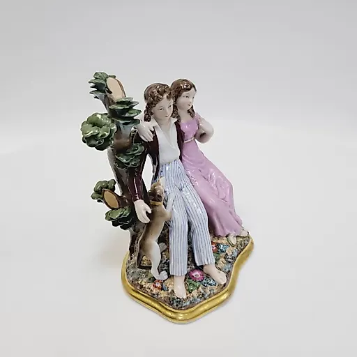 Фарфоровая скульптурная композиция "Поль и Виргиния с собакой Фидель" - View 3