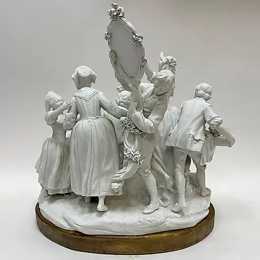 Скульптурная группа "Добрый старик" из бисквита Франция 1880 гг - View 9