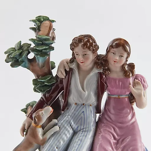 Фарфоровая скульптурная композиция "Поль и Виргиния с собакой Фидель" - View 8