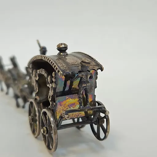 Статуэтка Парадная повозка, запряженная лошадьми Европа, середина 20в серебро - View 7
