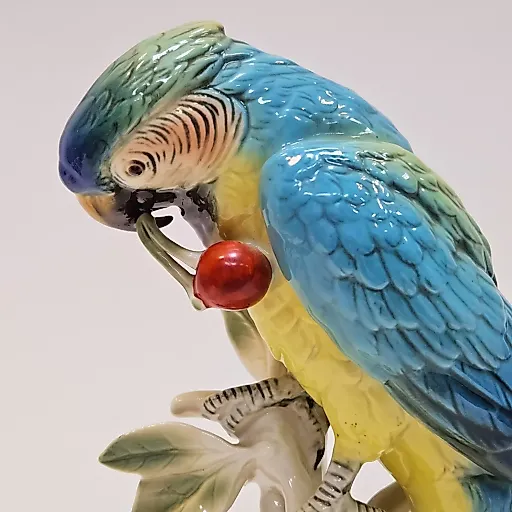 Фигурка фарфор Попугай на ветке с вишней Карл Энс - View 6