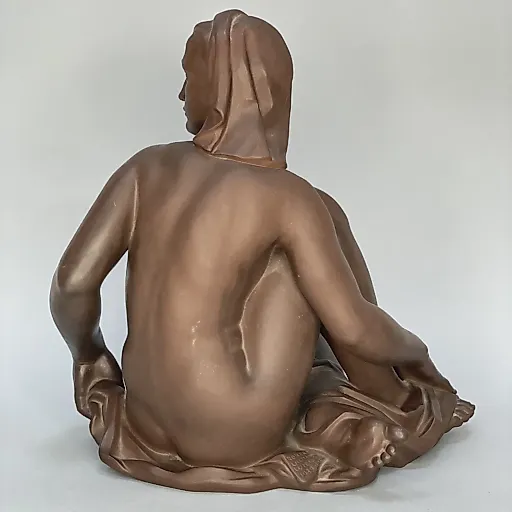 Скульптура Созерцающая Майсен, яшмовый бетгеровский красный фарфор, Германия, 1940г - View 5