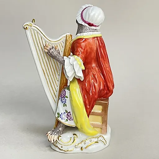 Лучшее предложение! Статуэтка "Обезьяна с арфой" №20 в серии обезьяний оркестр 1997 г Германия - View 3