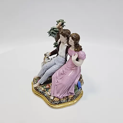Фарфоровая скульптурная композиция "Поль и Виргиния с собакой Фидель" - View 2
