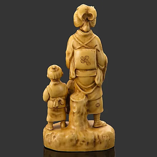 Фаянсовая статуэтка "Птичница" с росписью, Япония, первая половина XX века - View 3