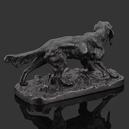 Чугунная статуэтка "Сеттер" с крашением, Кусинский завод, СССР 1939 г. - View 3