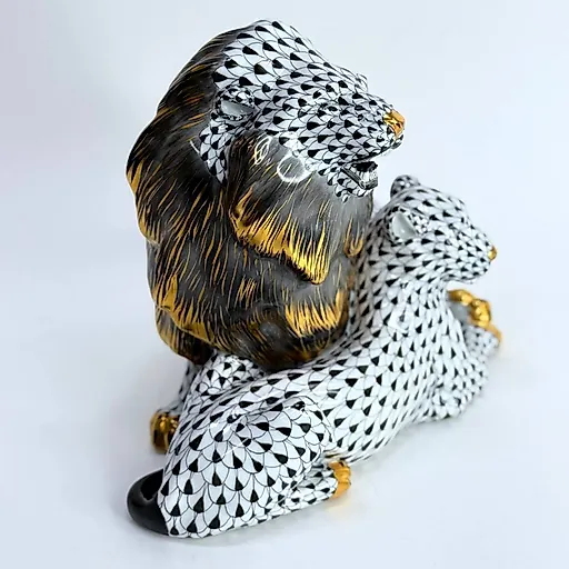 Фарфоровая статуэтка "Лев с львицей" от Herend, Венгрия - View 5