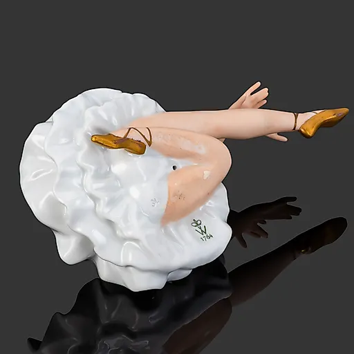 Фарфоровая статуэтка "Сидящая балерина" с росписью и золочением, Wallendorf, Германия, 1963-1990 гг. - View 4