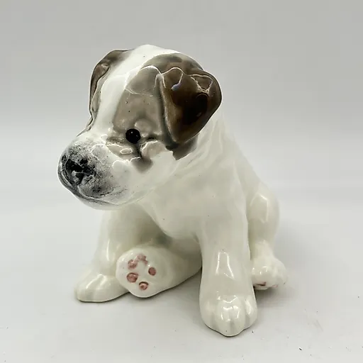 Фаянсовая статуэтка "Щенок" скульптора Гуревич, Конаковский завод, СССР 1950-е - View 5