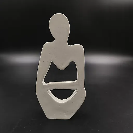 Абстрактная гипсовая статуэтка сидящего человека, Европа, конец XX - начало XXI века - View 3