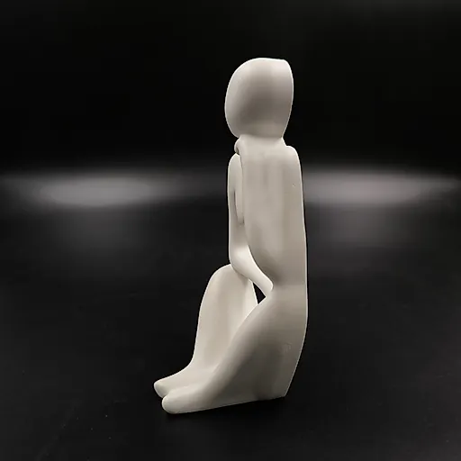 Абстрактная гипсовая статуэтка сидящего человека, Европа, конец XX - начало XXI века - View 4