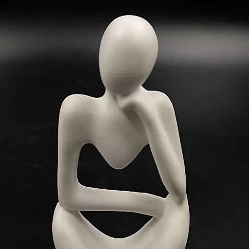 Абстрактная гипсовая статуэтка сидящего человека, Европа, конец XX - начало XXI века - View 5