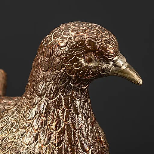 Серебряная статуэтка голубя из меди, Западная Европа, конец XX века - View 2