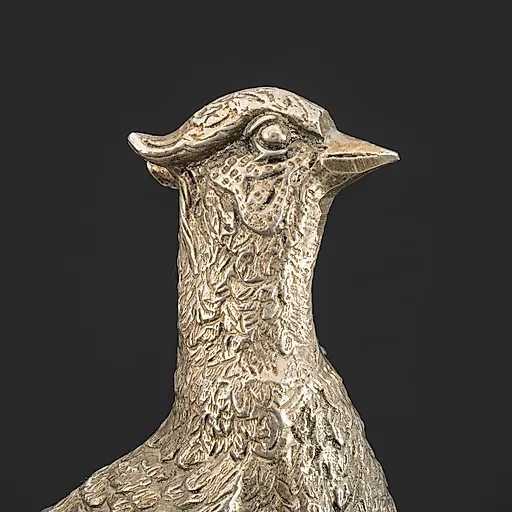 Серебряная статуэтка фазана из металла, Западная Европа, конец XX века - View 3