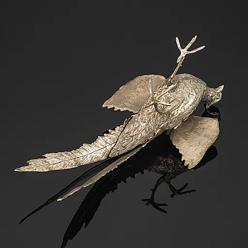 Серебряная статуэтка фазана из металла, Западная Европа, конец XX века - View 4