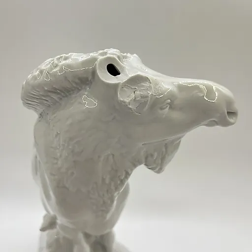 Фарфоровая статуэтка "Лось" скульптора Б.Я. Воробьёва, ЛФЗ, СССР, 1950-1960 гг. (требует реставрации) - View 4