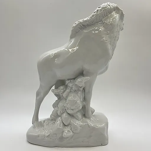 Фарфоровая статуэтка "Лось" скульптора Б.Я. Воробьёва, ЛФЗ, СССР, 1950-1960 гг. (требует реставрации) - View 5