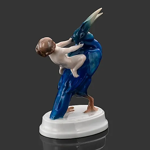 Фарфоровая статуэтка "Путти на тукане" в стиле ар-деко, Ferdinand Liebermann, Rosenthal, Германия, 1910-1930 гг. - View 2