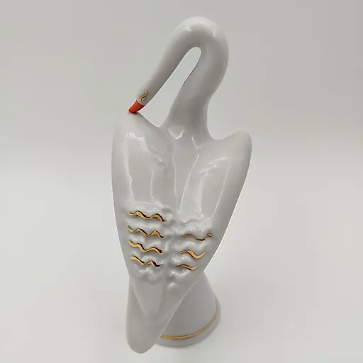 Фарфоровая статуэтка «Белый лебедь» с золочением, Дулевский завод, СССР, 1970-1990 гг. - View 2