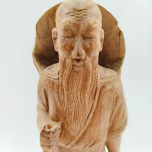 Резная деревянная статуэтка "Восточный старец с корзиной", Азия, середина XX века - View 2