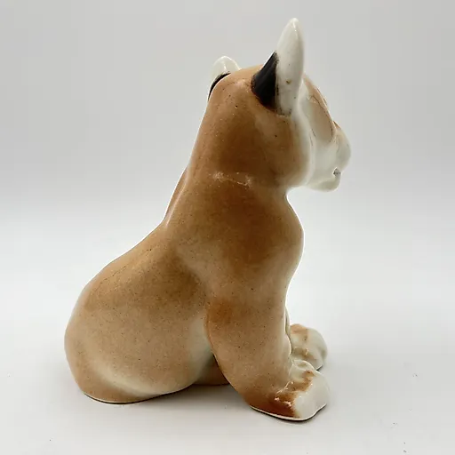 Фарфоровая статуэтка "Львенок сидящий" скульптора Воробьева Б.Я., ЛФЗ, СССР, 1970-1990 гг. - View 3
