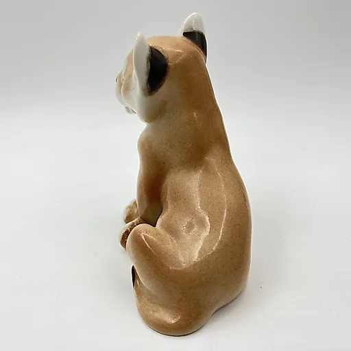 Фарфоровая статуэтка "Львенок сидящий" скульптора Воробьева Б.Я., ЛФЗ, СССР, 1970-1990 гг. - View 4