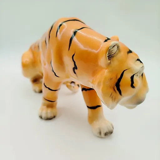 Фаянсовая статуэтка Тигра с росписью, Sitzendorf, Германия, середина XX века - View 5
