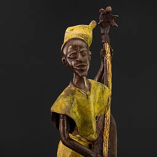 Скульптура «Африканский музыкант» из металла, литьё с крашением, Европа, 2000-2015 гг. - View 2