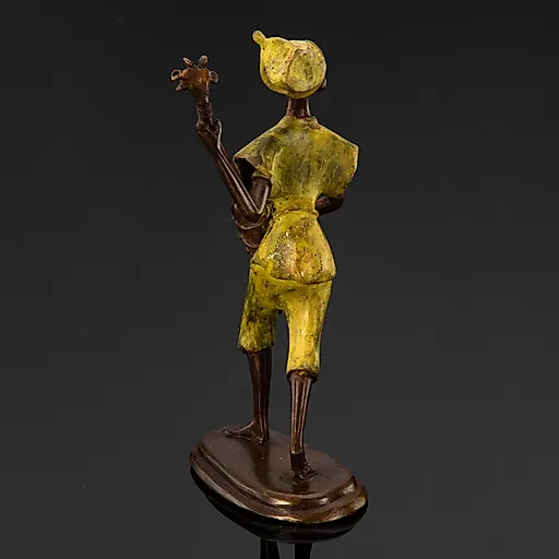 Скульптура «Африканский музыкант» из металла, литьё с крашением, Европа, 2000-2015 гг. - View 3