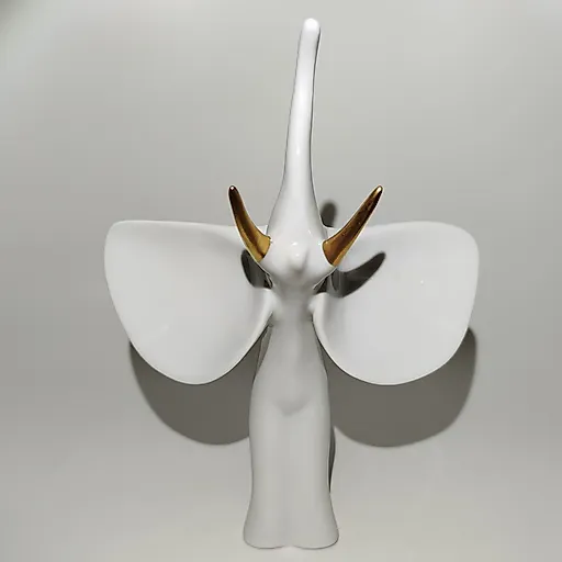 Фарфоровая статуэтка «Слон» с золочением, Hollohaza, Венгрия, 1970-е - View 2