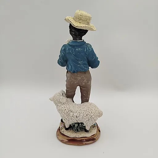 Статуэтка "Арапчонок с овцой и ягненком", композитный материал, роспись, дерево, Европа, 2000-2015 гг. - View 2
