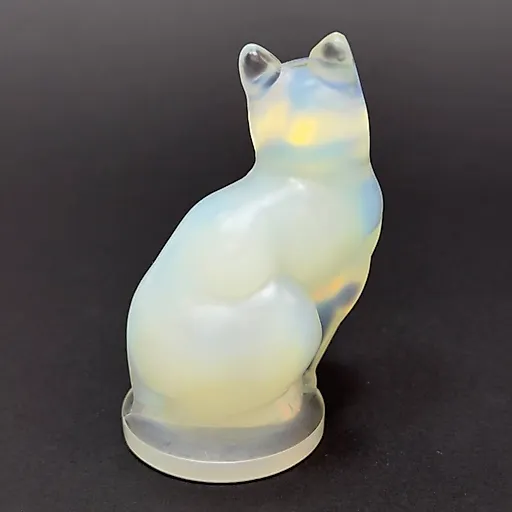 Стеклянная фигурка кошки в стиле ар-деко от Sabino - View 5