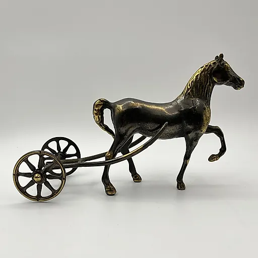 Бронзированная статуэтка "Экипаж с лошадью", металлическое литьё, Западная Европа, 1970-1990 гг. - View 2