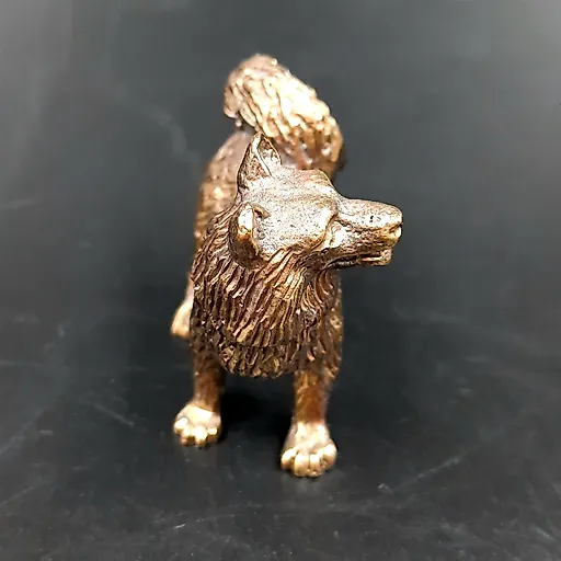 Бронзовая статуэтка собаки породы лайка, Россия, современная работа - View 3