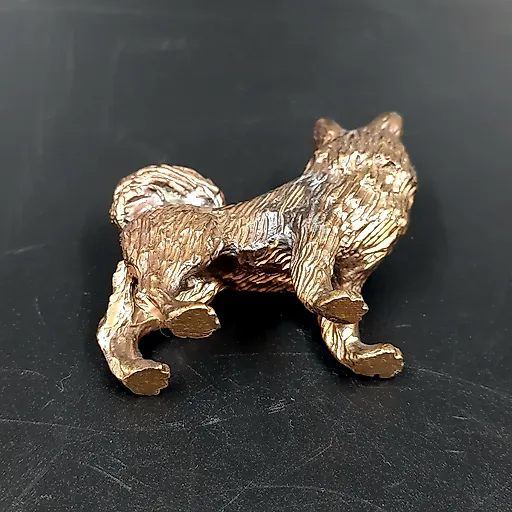 Бронзовая статуэтка собаки породы лайка, Россия, современная работа - View 6