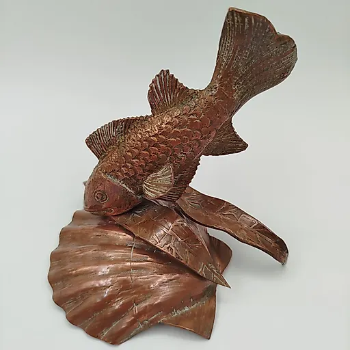 Медная статуэтка "Карп" в технике литья, Западная Европа, середина XX века - View 2
