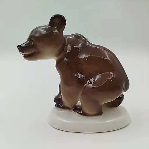 Фарфоровая статуэтка "Медвежонок присевший" скульптора Б.Я. Воробьева, ЛФЗ, СССР, 1970-1992 гг. - View 4