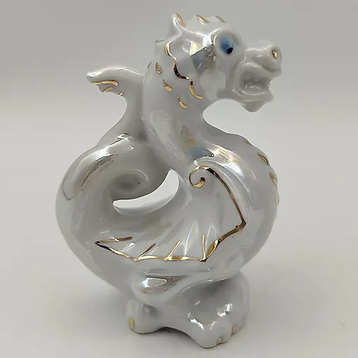 Фарфоровая статуэтка «Дракон» с аэрографией и люстром, ДФЗ Вербилки, СССР - View 2