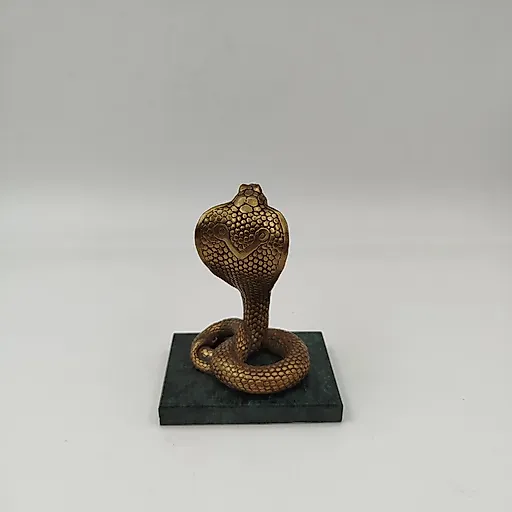 Бронзовая статуэтка «Кобра» на змеевиковом основании, современная Россия - View 4