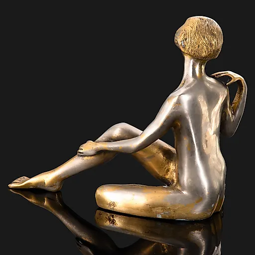 Бронзированная статуэтка «Обнаженная» в стиле ар-деко, Европа 1930-1950 гг. - View 3