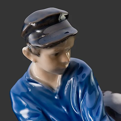 Фарфоровая статуэтка "Пастушок с телёнком", Royal Copenhagen, Дания, 1959 год - View 2