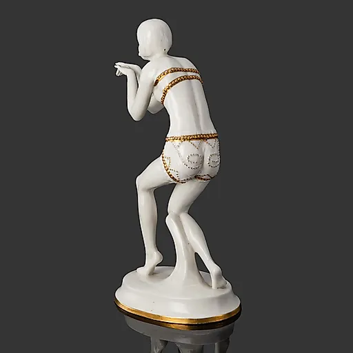 Фарфоровая статуэтка «Танцовщица» в стиле модерн с золочением, Aelteste Volkstedt, Германия, начало XX века - View 3