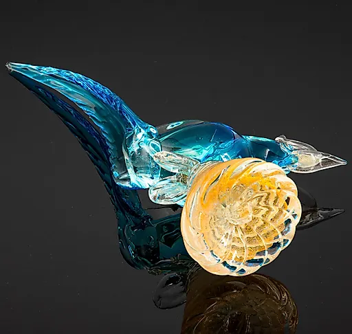Скульптура "Фазан" из муранского стекла с золотым листом, Италия, 1970-1990 гг. - View 3