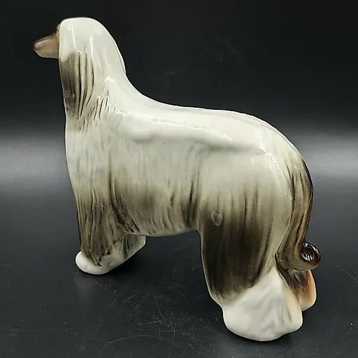 Фарфоровая статуэтка "Афганская борзая" чёрно-белая, скульптор П.П. Веселов, ЛФЗ, СССР - View 3