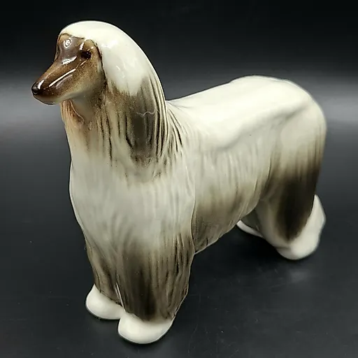 Фарфоровая статуэтка "Афганская борзая" чёрно-белая, скульптор П.П. Веселов, ЛФЗ, СССР - View 4