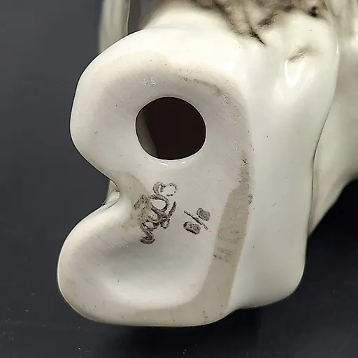 Фарфоровая статуэтка "Афганская борзая" чёрно-белая, скульптор П.П. Веселов, ЛФЗ, СССР - View 6