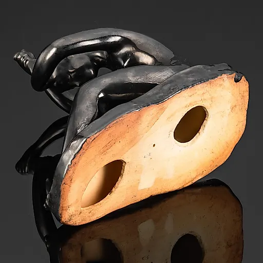 Керамическая скульптура «Девушка, расчесывающая волосы» Николая Силиса, Гжель, СССР, 1960-1970-е - View 4